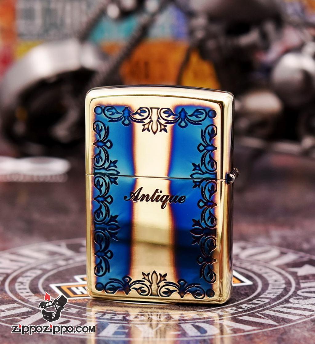Bật Lửa Zippo Phiên Bản Giới Hạn Khắc Ô Khóa Đồng Đốt Khảm Trai