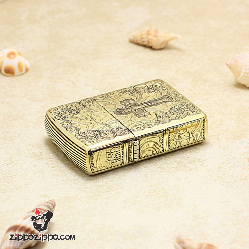 Bật Lửa Zippo Khắc Chữ Thập Và Kinh Thánh