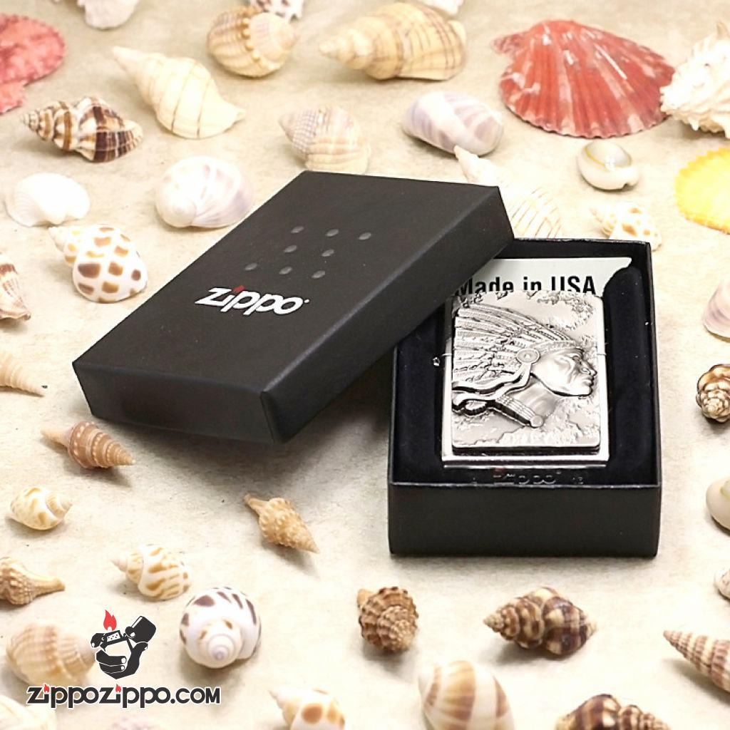 Bật Lửa Zippo Ốp Người Thổ Dân Da Đỏ