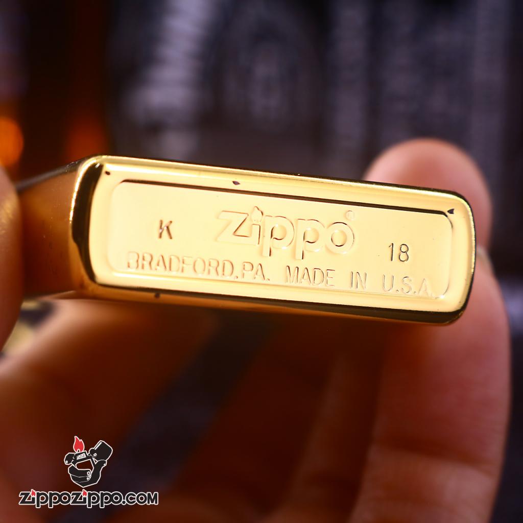 Bật Lửa Zippo Khắc Bông Tuyết Khảm Trai Xung Quanh Mạ Vàng