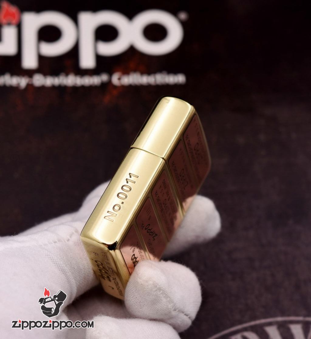 Bật lửa Zippo đồng khối khắc 12 mộc đáy zippo qua các thời kỳ Bản Hai Màu