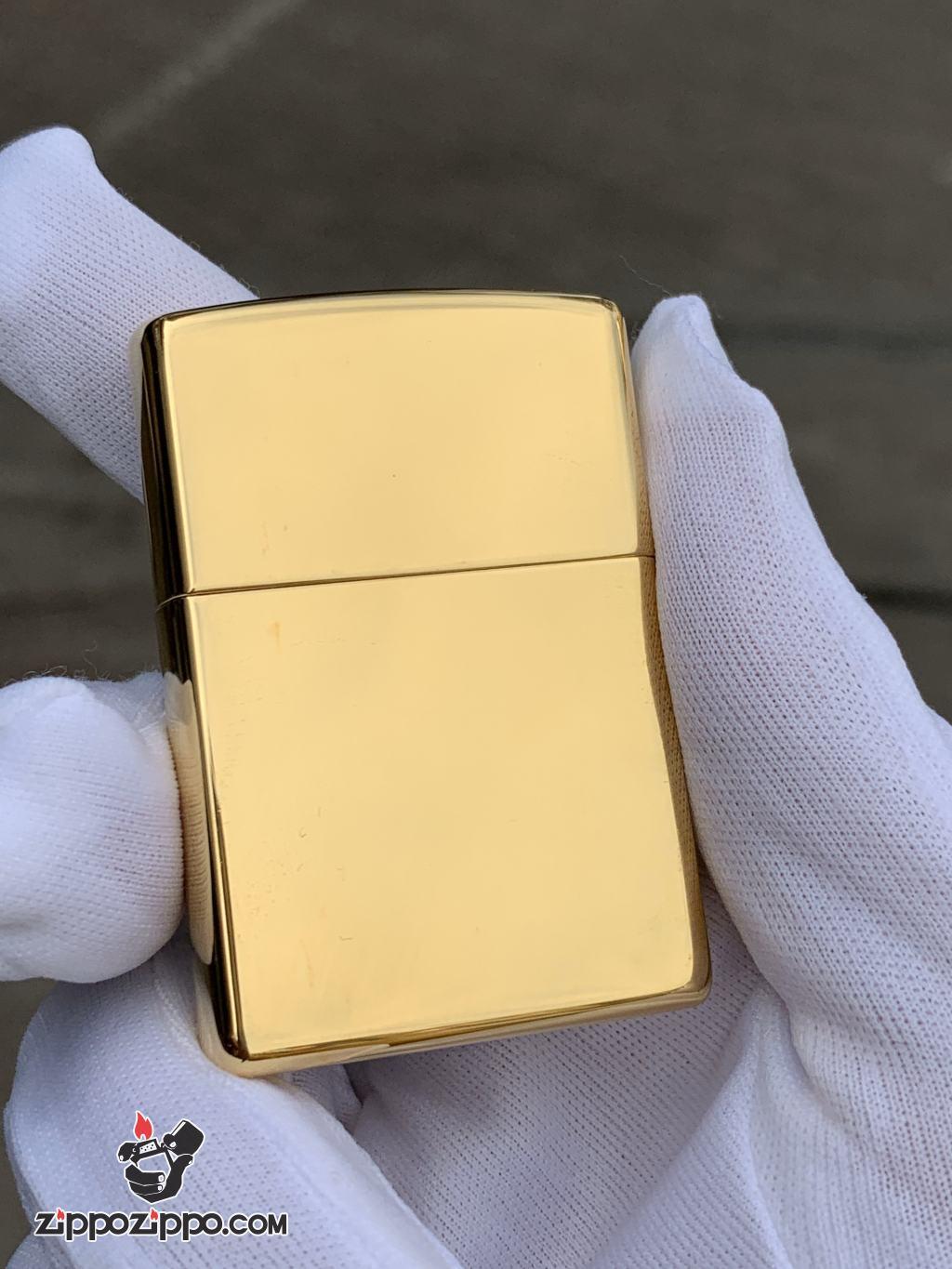 Bật Lửa Zippo Chính Hãng Xuất Nhật Khắc Mười Tám Sao La Bàn Khảm Trai Màu Vàng