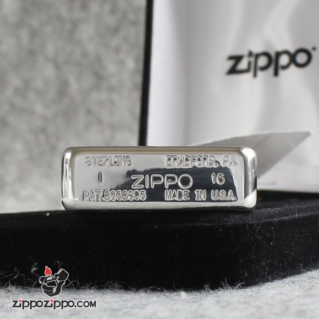 Bật Lửa Zippo Bạc Nguyên Khối Cao Cấp Khắc Cô Gái Sexy Và Đâu Lâu Phiên Bản 1941