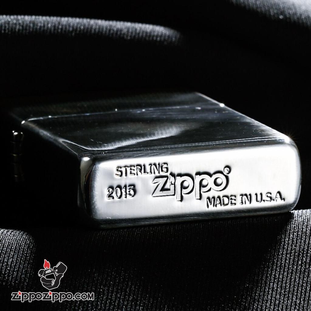 Bật Lửa Zippo Bạc Nguyên Khối Cao Cấp Khắc Cá Chép Vỏ Dầy Bản Armor