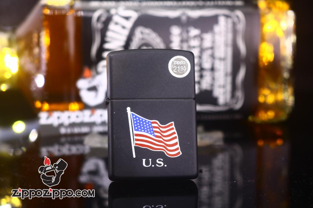 Zippo Cổ màu đen in cờ Mỹ năm 1998
