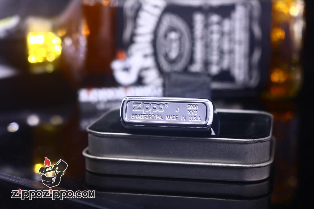 Zippo Cổ bạc xước in tem thành phố Skyline sản xuất 2000