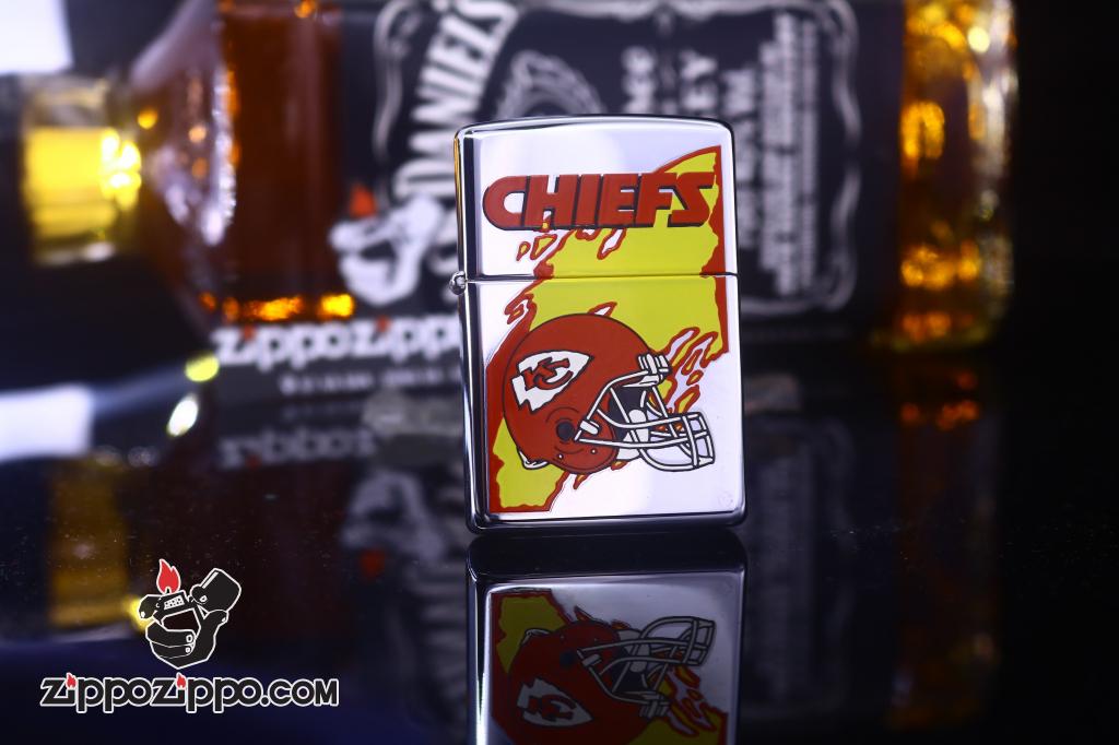 Zippo Cổ bạc hình bóng bầu dục CHIEFS sản xuất 1998