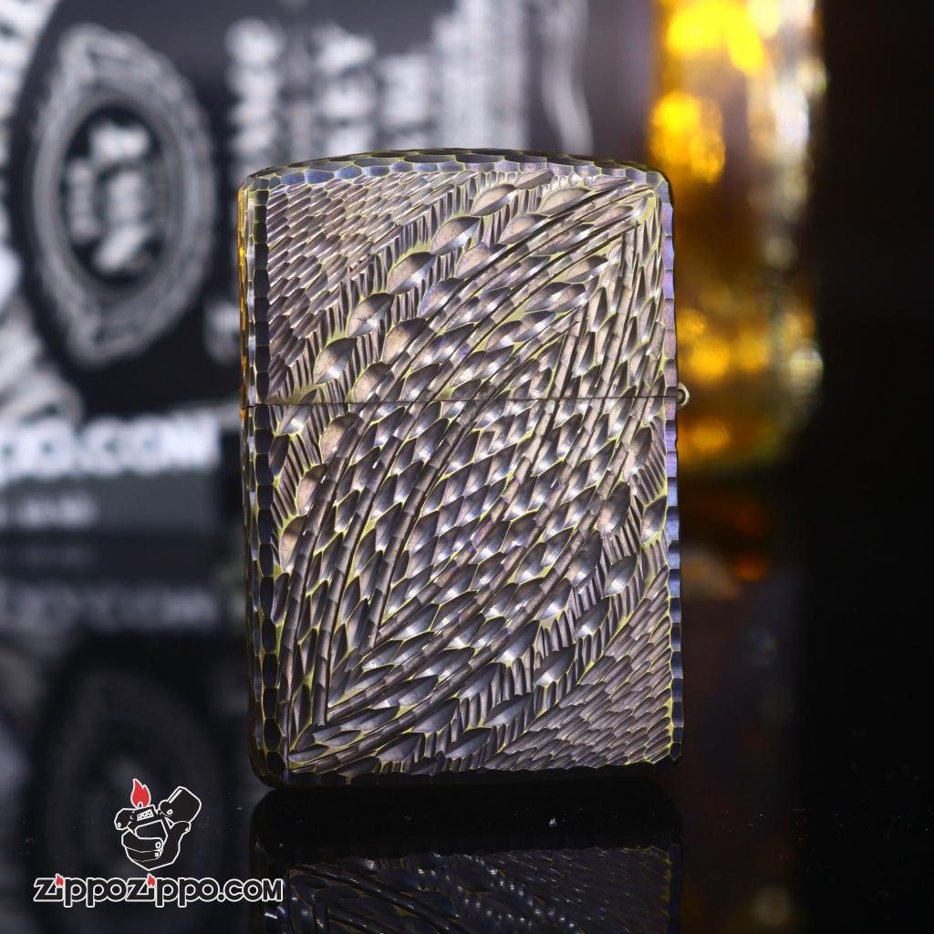Zippo chính hãng khắc không gian 3 chiều Mạ Vàng bản Amor Ver 7