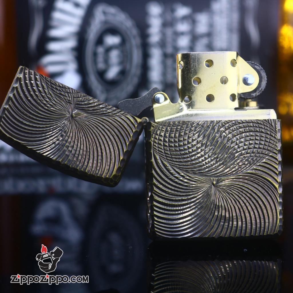 Zippo chính hãng khắc không gian 3 chiều Mạ Vàng bản Amor Ver 10