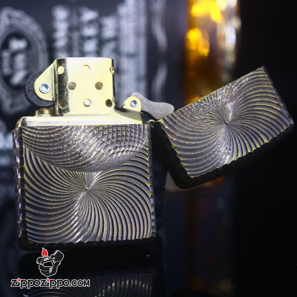 Zippo chính hãng khắc không gian 3 chiều Mạ Vàng bản Amor Ver 10