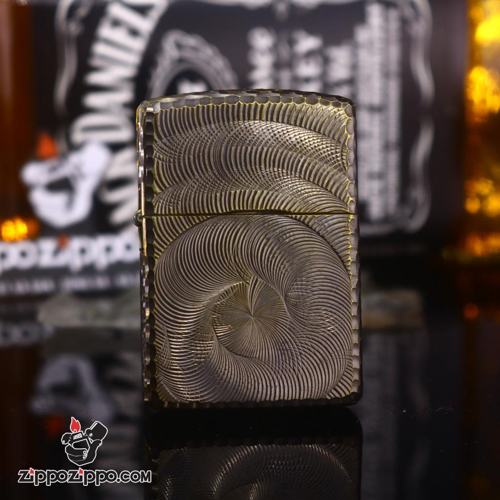 Zippo chính hãng khắc không gian 3 chiều Mạ Vàng bản Amor Ver 6
