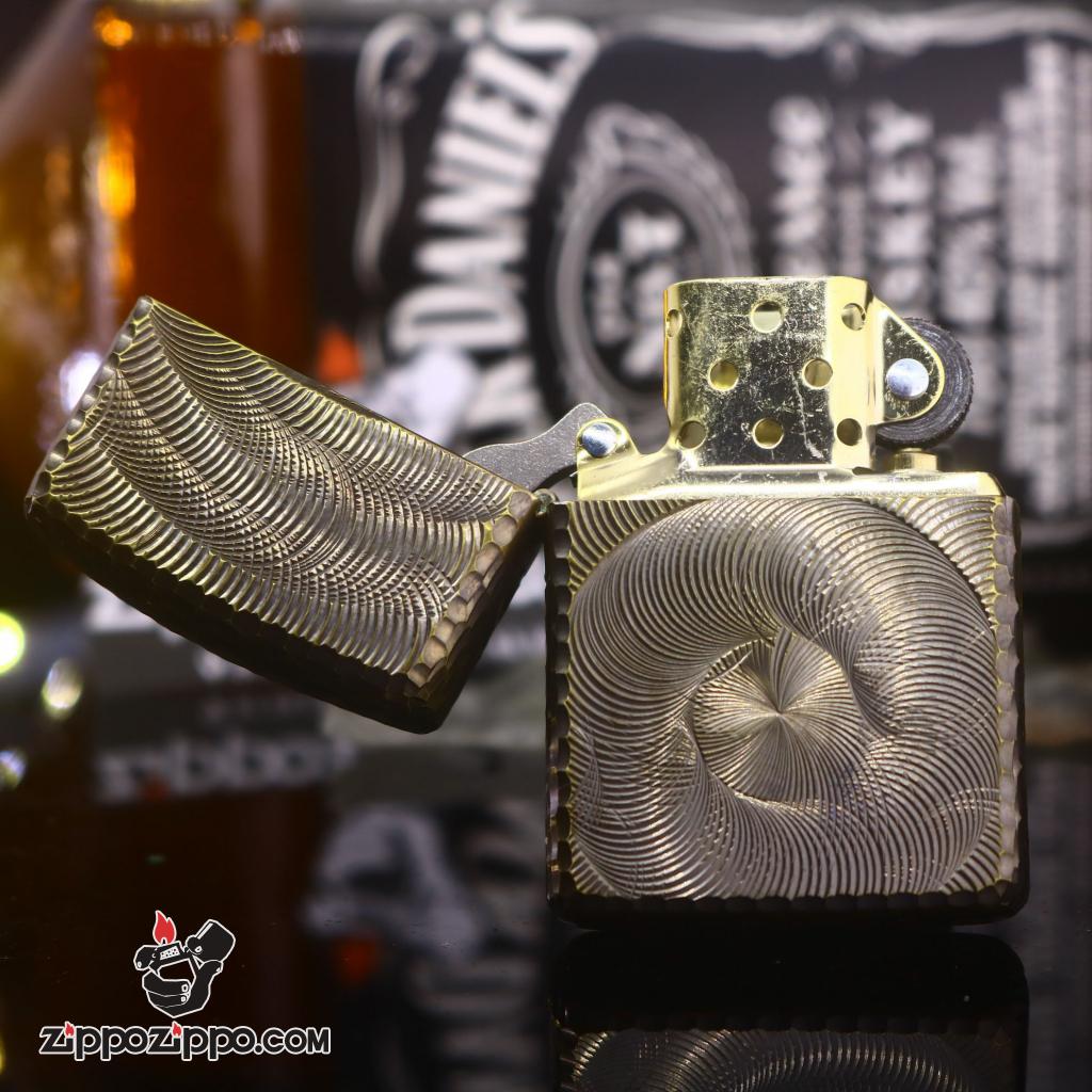 Zippo chính hãng khắc không gian 3 chiều Mạ Vàng bản Amor Ver 6