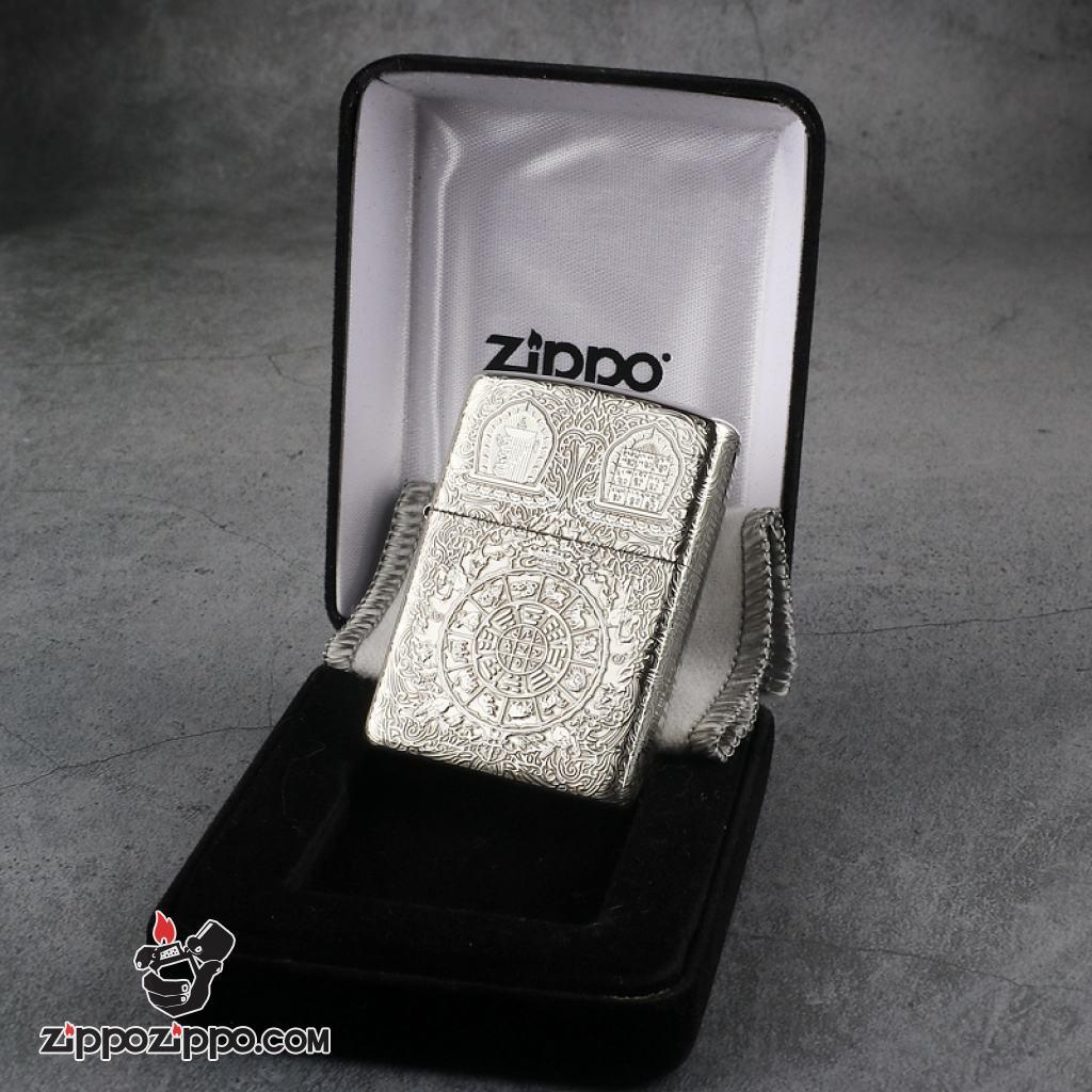 Bật Lửa Zippo Bạc Nguyên Khối Cao Cấp Khắc Kiếp Luân Hồi Vỏ Dầy Bản Armor