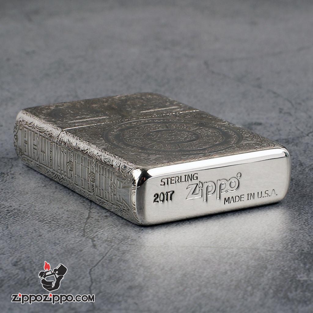 Bật Lửa Zippo Bạc Nguyên Khối Cao Cấp Khắc Kiếp Luân Hồi Bản Mỏng
