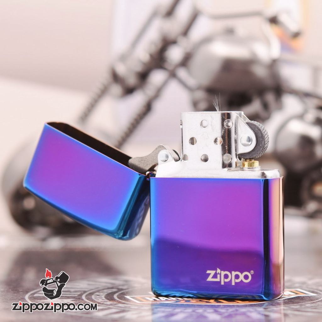 Bật Lửa Zippo Sơn Màu Xanh Ánh Tím - Logo Zippo SKU 29899ZL – Zippo High Polish Indigo Zippo Logo