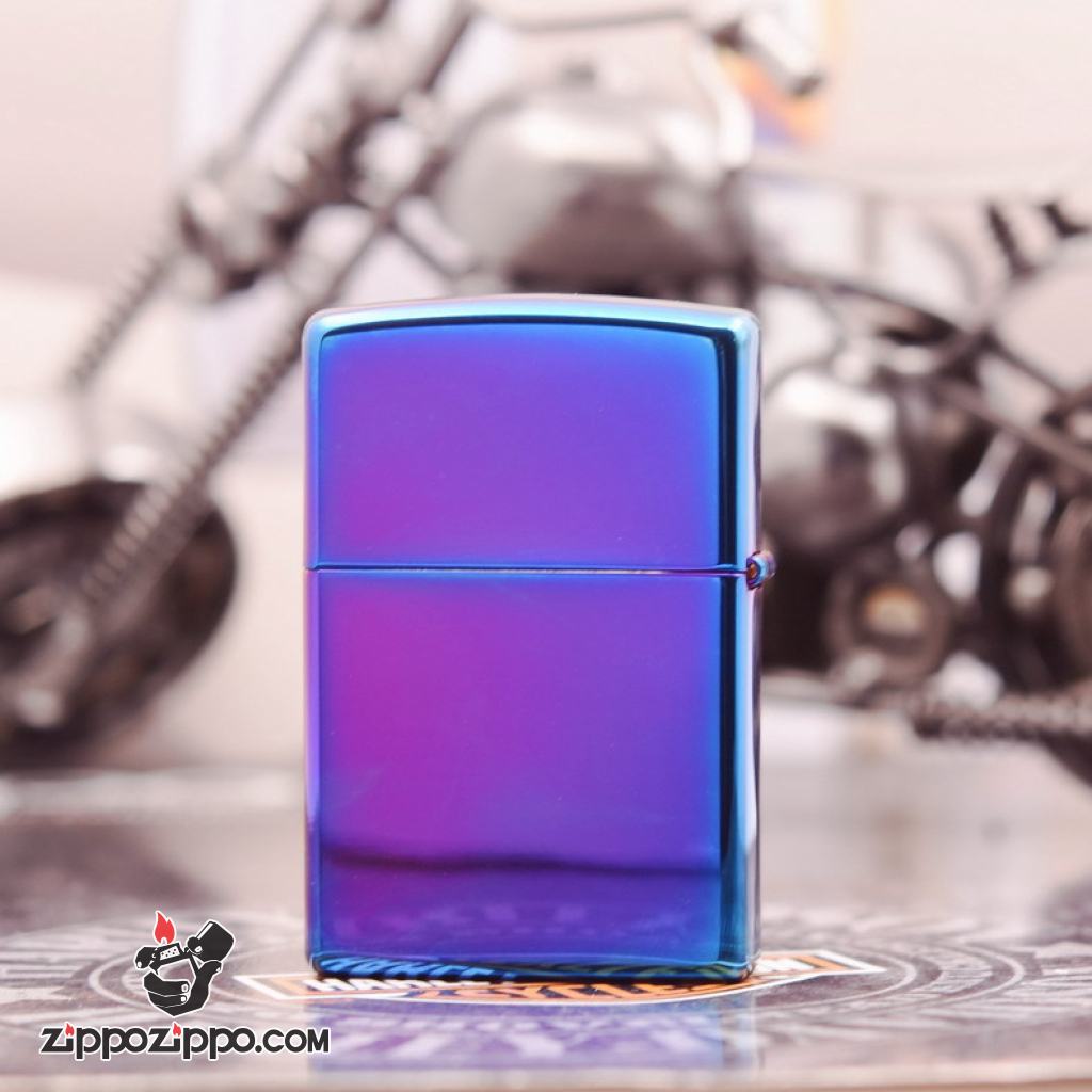 Bật Lửa Zippo Sơn Màu Xanh Ánh Tím - Logo Zippo SKU 29899ZL – Zippo High Polish Indigo Zippo Logo
