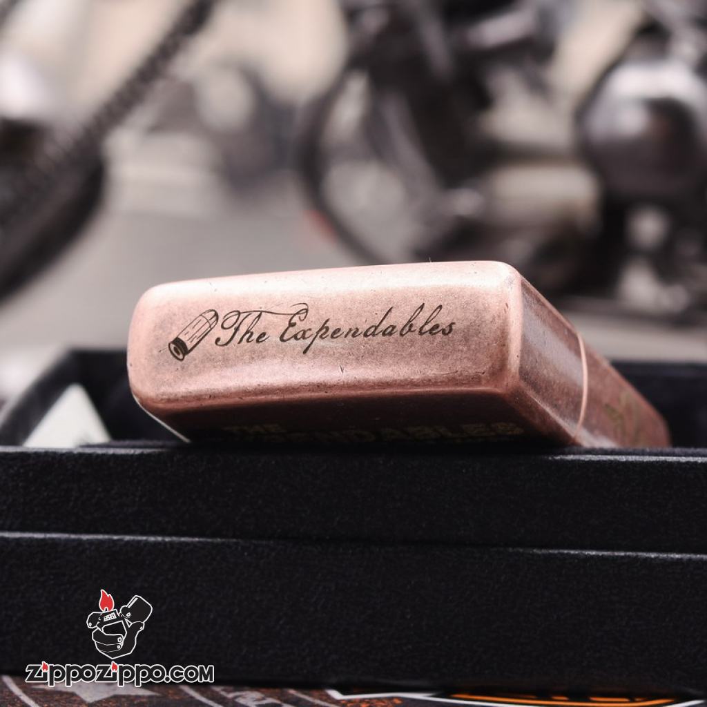 Bật lửa Zippo chính hãng khắc The Expendables Bản Mạ Antique Copper