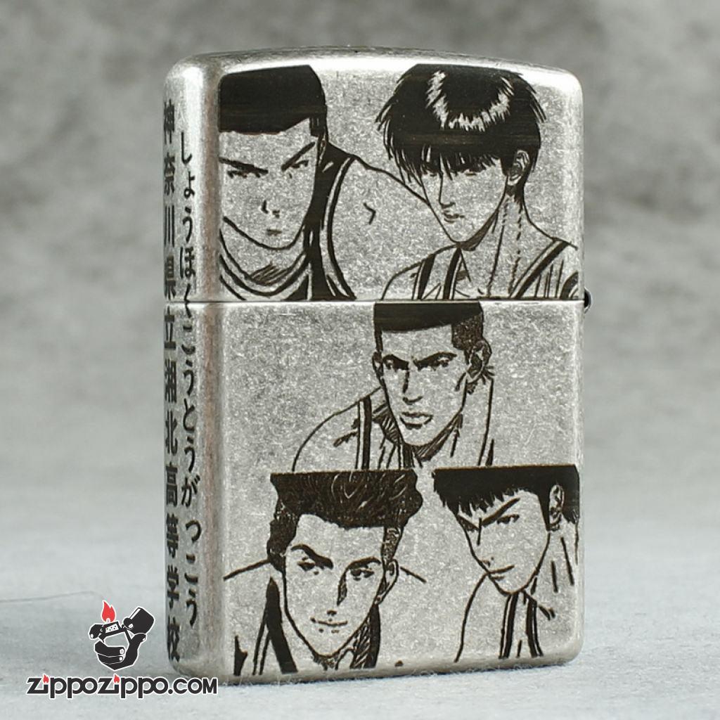 Bật lửa Zippo Chính Hãng Khắc SLAMDUNK Mạ Antique Silver