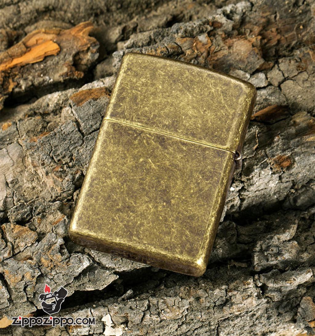 Bật Lửa Zippo Mạ Antique Brass Khắc Cây Sự Sống - SKU 29149
