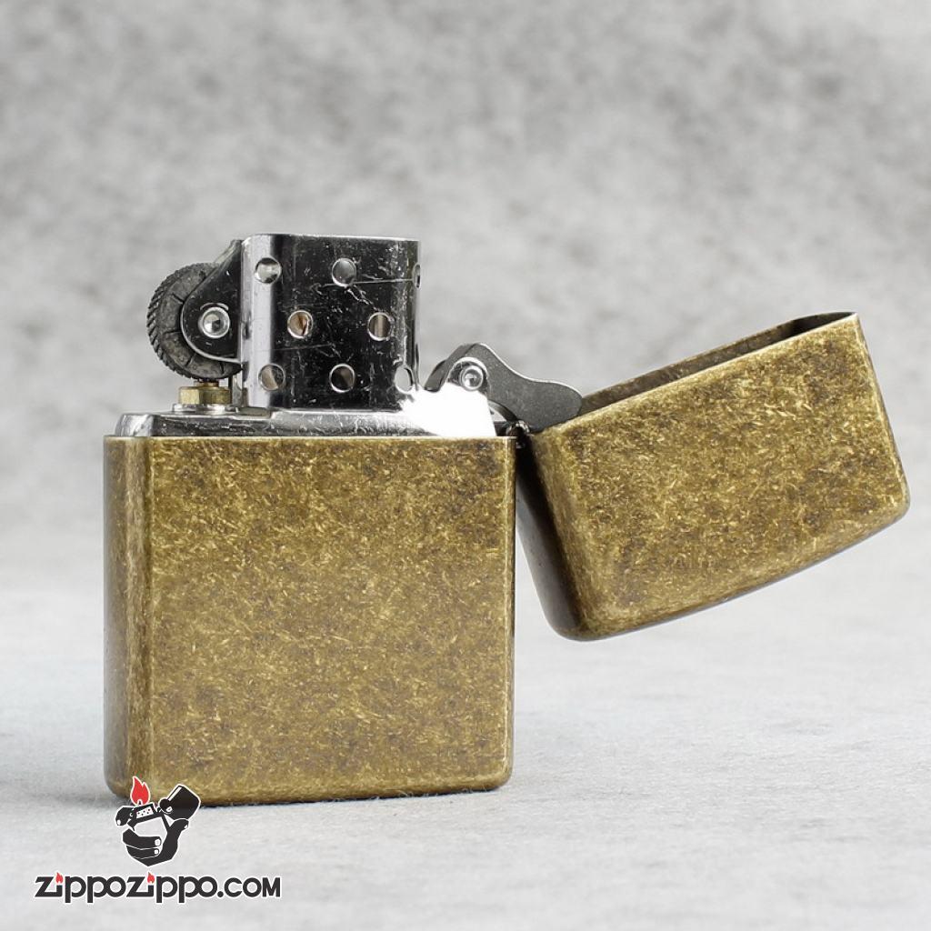 Bật Lửa Zippo Mạ Antique Brass Khắc Huy Hiệu Quân Đoàn Thủy Quân Lục Chiến Hoa Kỳ U.S.Marine Corps