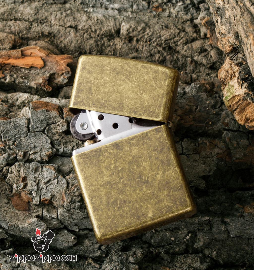 Bật Lửa Zippo Mạ Antique Brass Khắc Cây Sự Sống - SKU 29149
