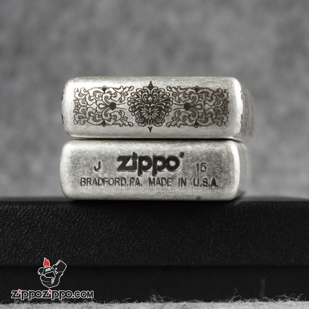 Bật lửa Zippo Chính Hãng Khắc Đức Phật Và Ác Quỷ Bản Mạ Antique Silver