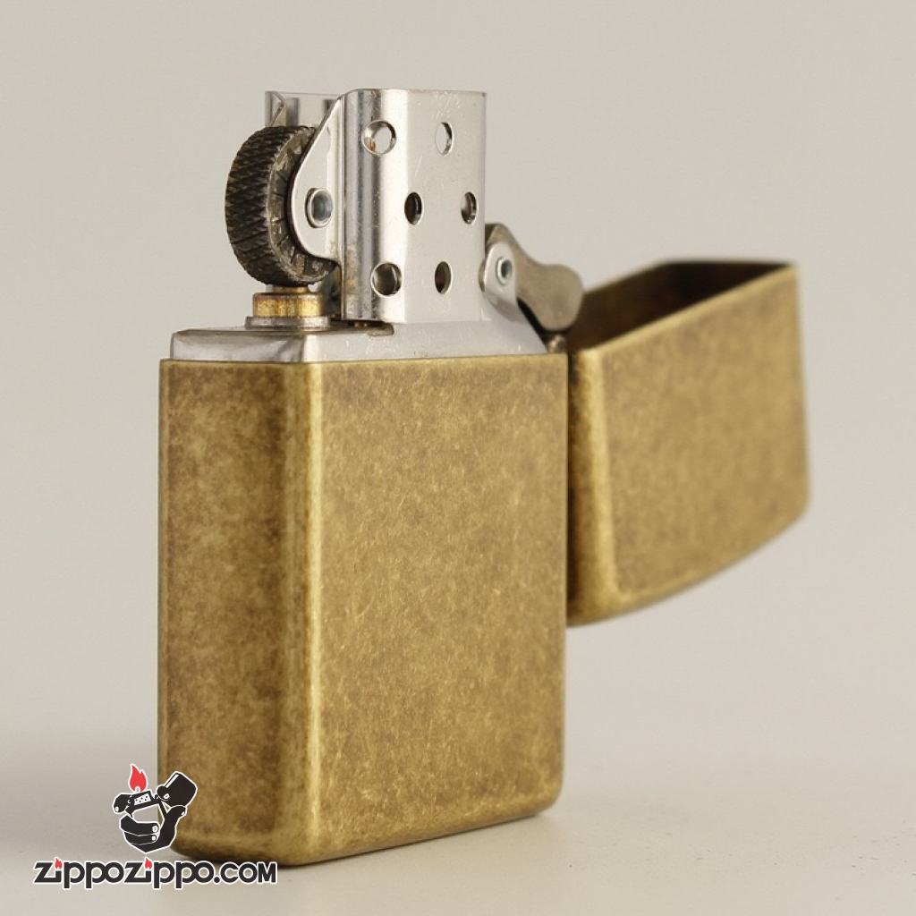 Bật Lửa Zippo Mạ Antique Brass Khắc Huy hiệu Hải quân Hoa Kỳ U.S.Navy