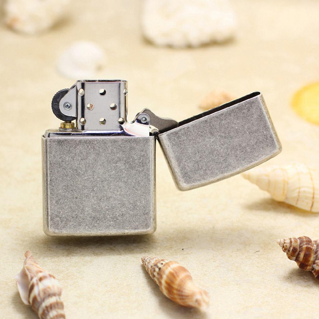 Bật Lửa Zippo Chính Hãng Khắc  Quân Đội U.S.MARINE CORPS Mạ Antique Silver