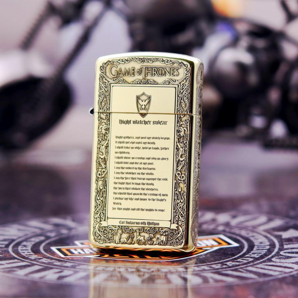 Bật Lửa Zippo Chính Hãng Chạm Khắc Game of Thrones Phiên Bản Hẹp Slim