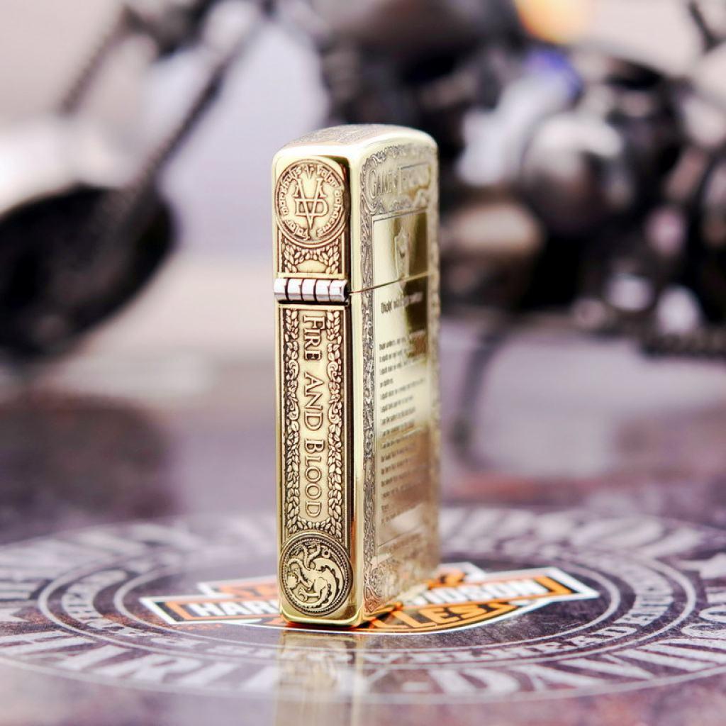 Bật Lửa Zippo Chính Hãng Chạm Khắc Game of Thrones Phiên Bản Hẹp Slim