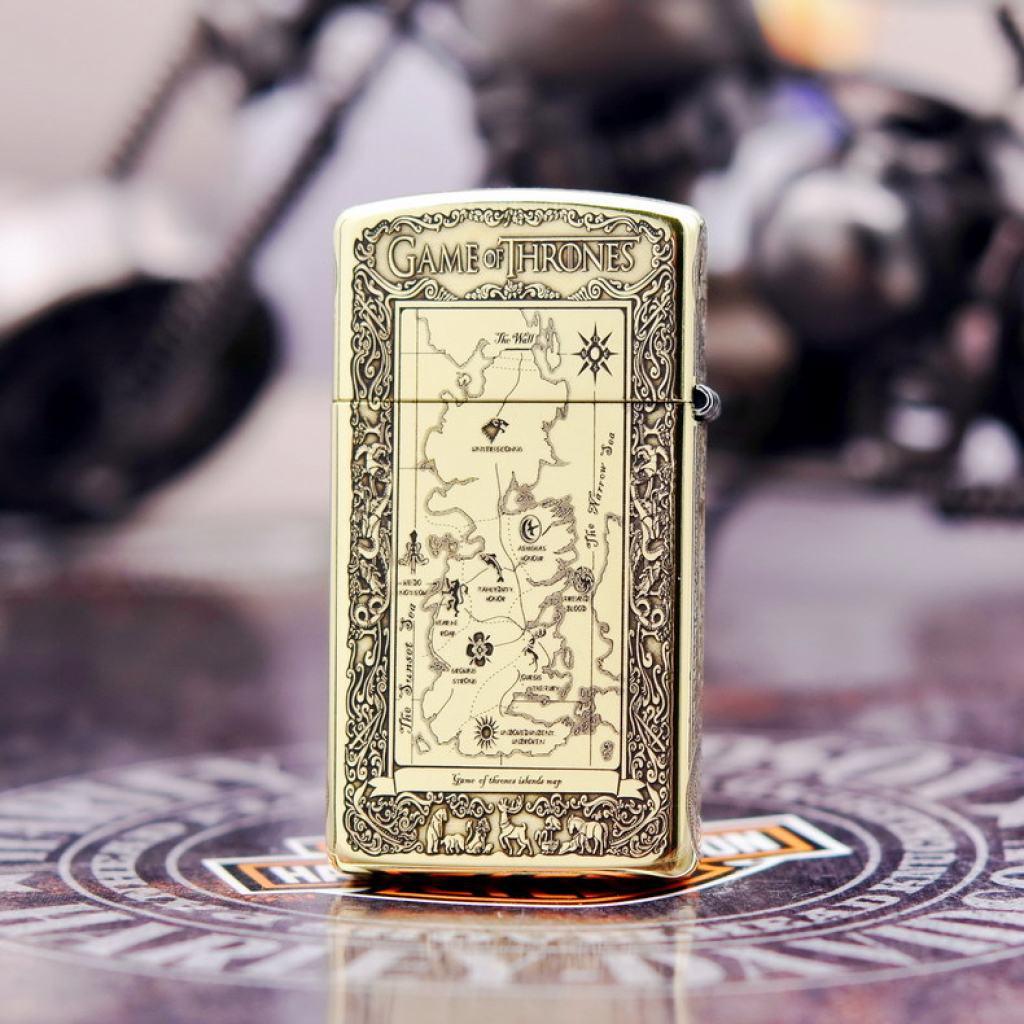 Bật Lửa Zippo Chính Hãng Chạm Khắc Game of Thrones Phiên Bản Hẹp Slim