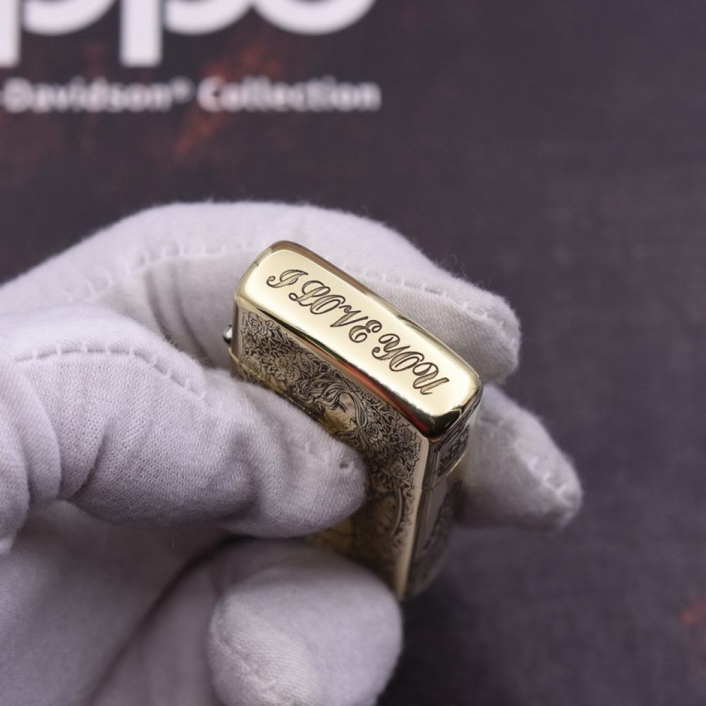 Bật Lửa Zippo Chính Hãng Chạm Khắc Khắc Hình Cô Gái Sexy Phiên Bản Hẹp Slim