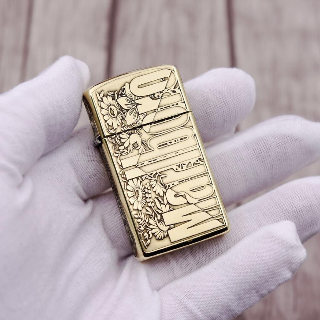 Bật Lửa Zippo Chạm Khắc Logo Marlboro Phiên Bản Hẹp Slim
