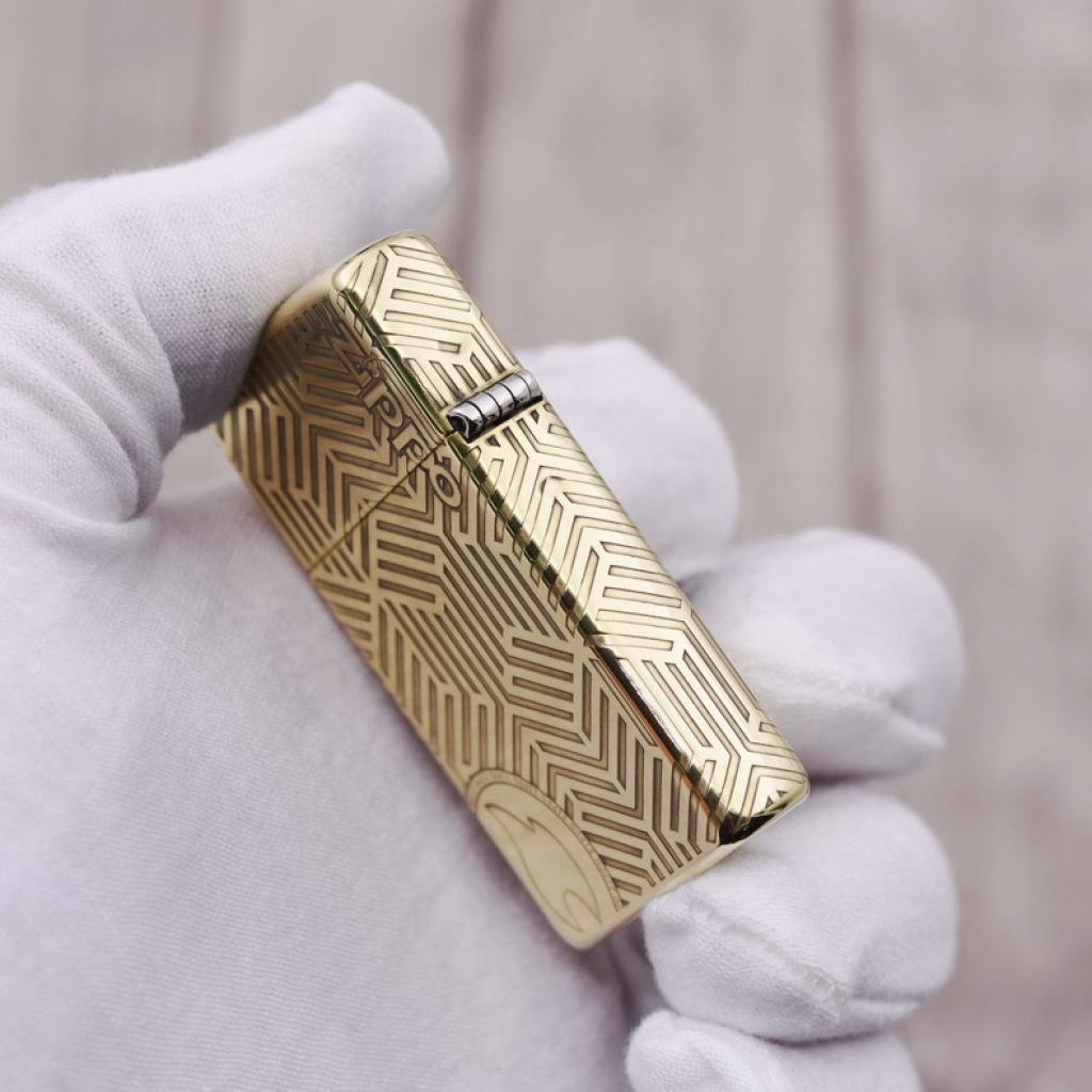 Bật Lửa Zippo Chạm Khắc Họa Tiết Ngọn Lửa Cổ Điển Phiên Bản Hẹp Slim
