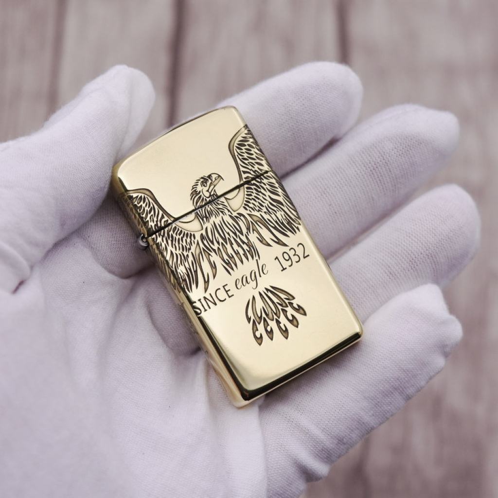 Bật Lửa Zippo Chạm Khắc Hình Since Eagle Phiên Bản Hẹp Slim