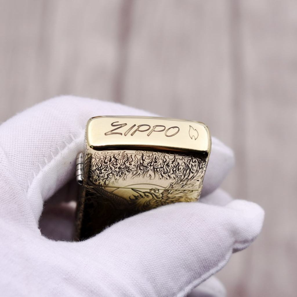 Bật Lửa Zippo Chính Hãng Chạm Khắc Chim Phượng Hoàng Phiên Bản Hẹp Slim