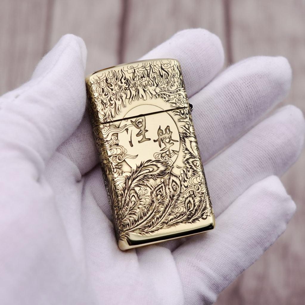 Bật Lửa Zippo Chính Hãng Chạm Khắc Chim Phượng Hoàng Phiên Bản Hẹp Slim