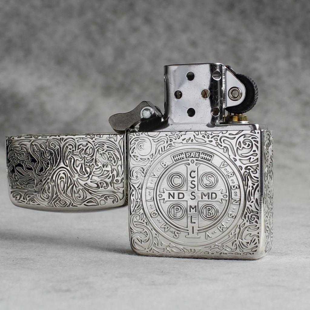 Bật Lửa Zippo Bạc Nguyên Khối Cao Cấp Khắc  Constantine  Phiên Bản 1941