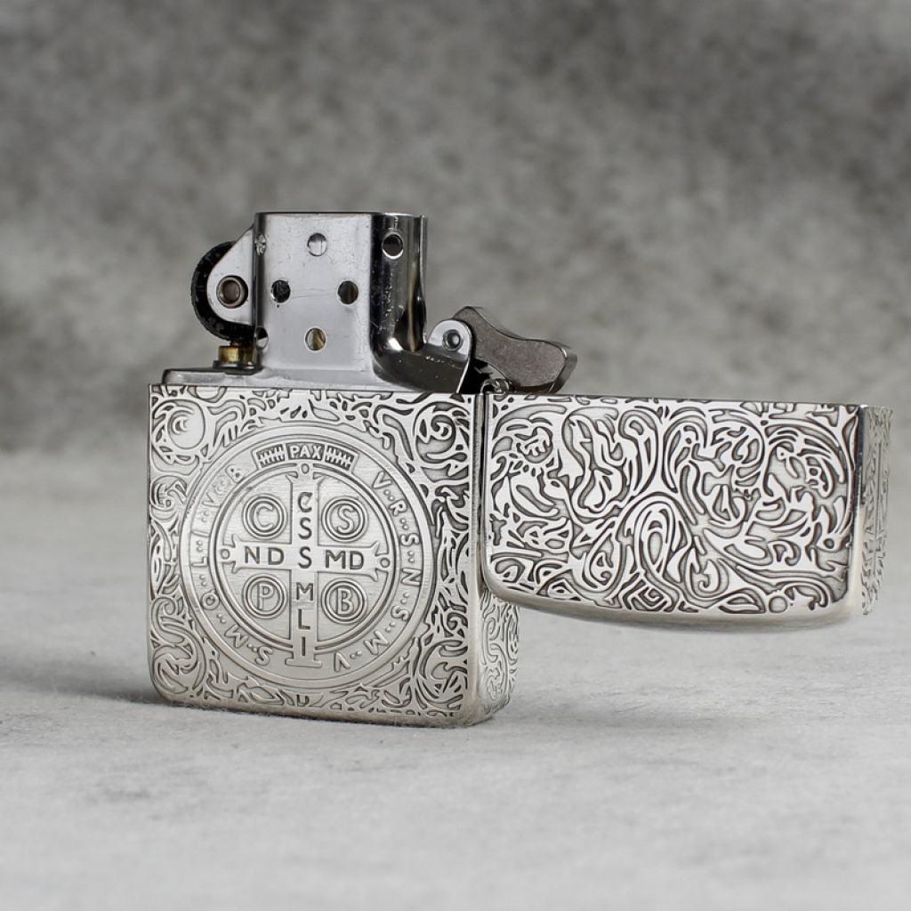 Bật Lửa Zippo Bạc Nguyên Khối Cao Cấp Khắc  Constantine  Phiên Bản 1941