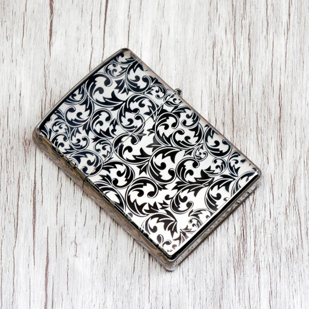 Bật Lửa Zippo Chính Hãng Khắc Hoa Văn Thánh Giá Đen Bóng
