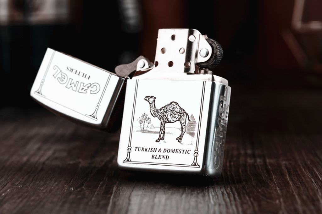 Bật Lửa Zippo Bạc Nguyên Khối Cao Cấp Khắc Camel Bản Vỏ Dầy Armor