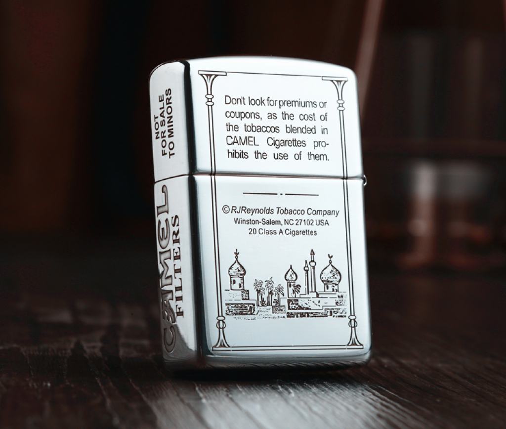 Bật Lửa Zippo Bạc Nguyên Khối Cao Cấp Khắc Camel Bản Vỏ Dầy Armor