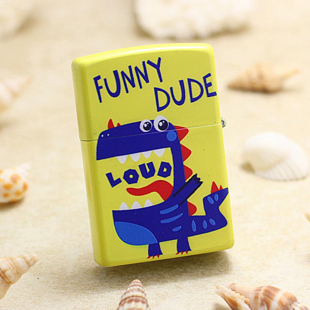 Bật Lửa Zippo Chính Hãng In Màu Chú Khủng Long Ngỗ Nghĩnh Funny Dudu
