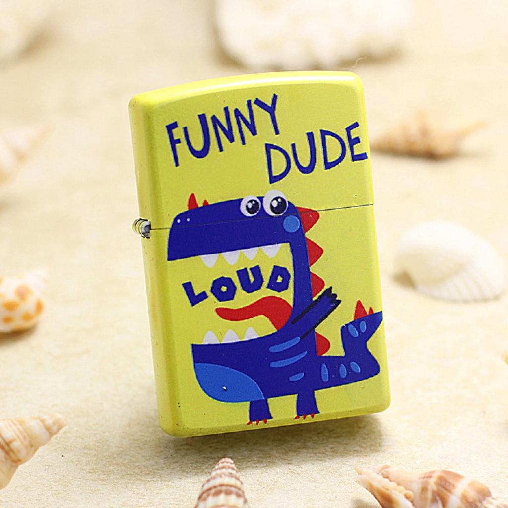 Bật Lửa Zippo Chính Hãng In Màu Chú Khủng Long Ngỗ Nghĩnh Funny Dudu