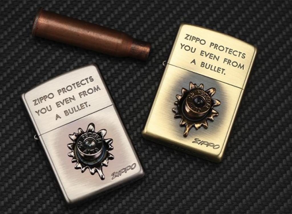 Bật Lửa Zippo Chính Hãng Phien Bản Xuất Nhật Ốp Viên Đạn Cổ Điển