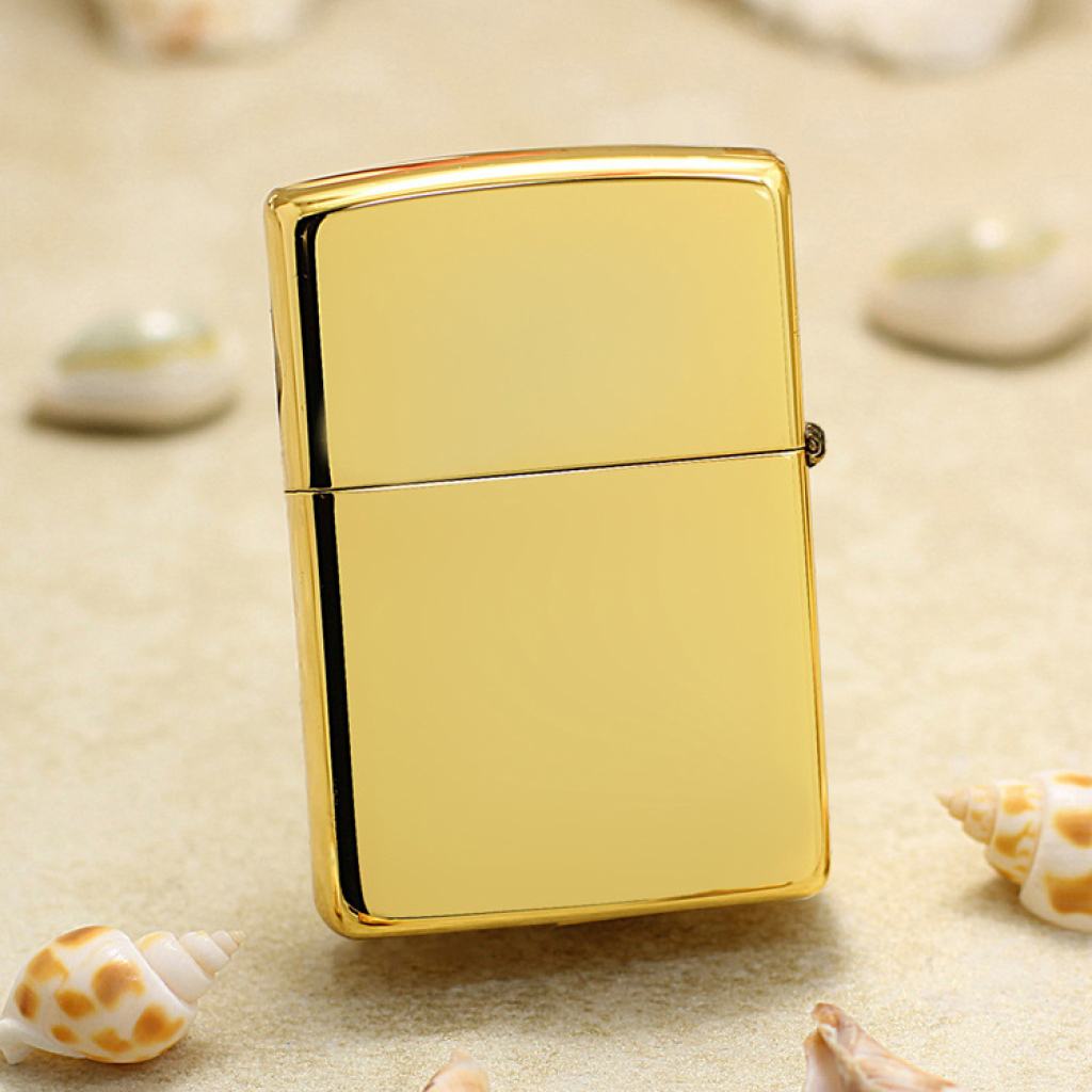 Bật Lửa Zippo Mạ Vàng Khảm Trai Xanh Nụ Hôn Tình Yêu