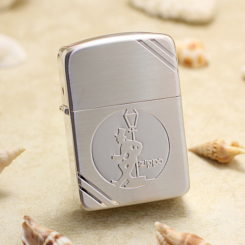 Bật Lửa Zippo Phiên Bản 1941 Bạc Khắc Rượu Người Đàn Ông Say Rượu