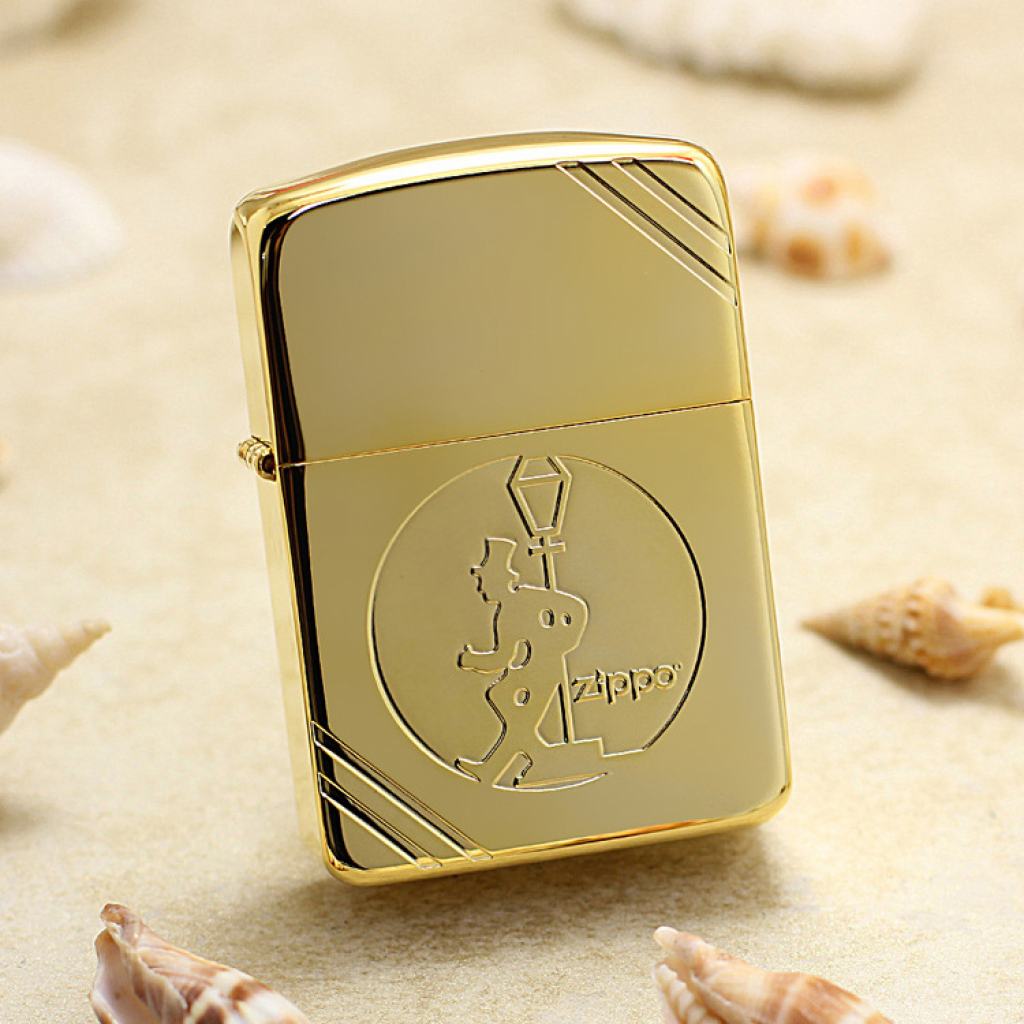 Bật Lửa Zippo Phiên Bản 1941 Vàng Khắc Rượu Người Đàn Ông Say Rượu