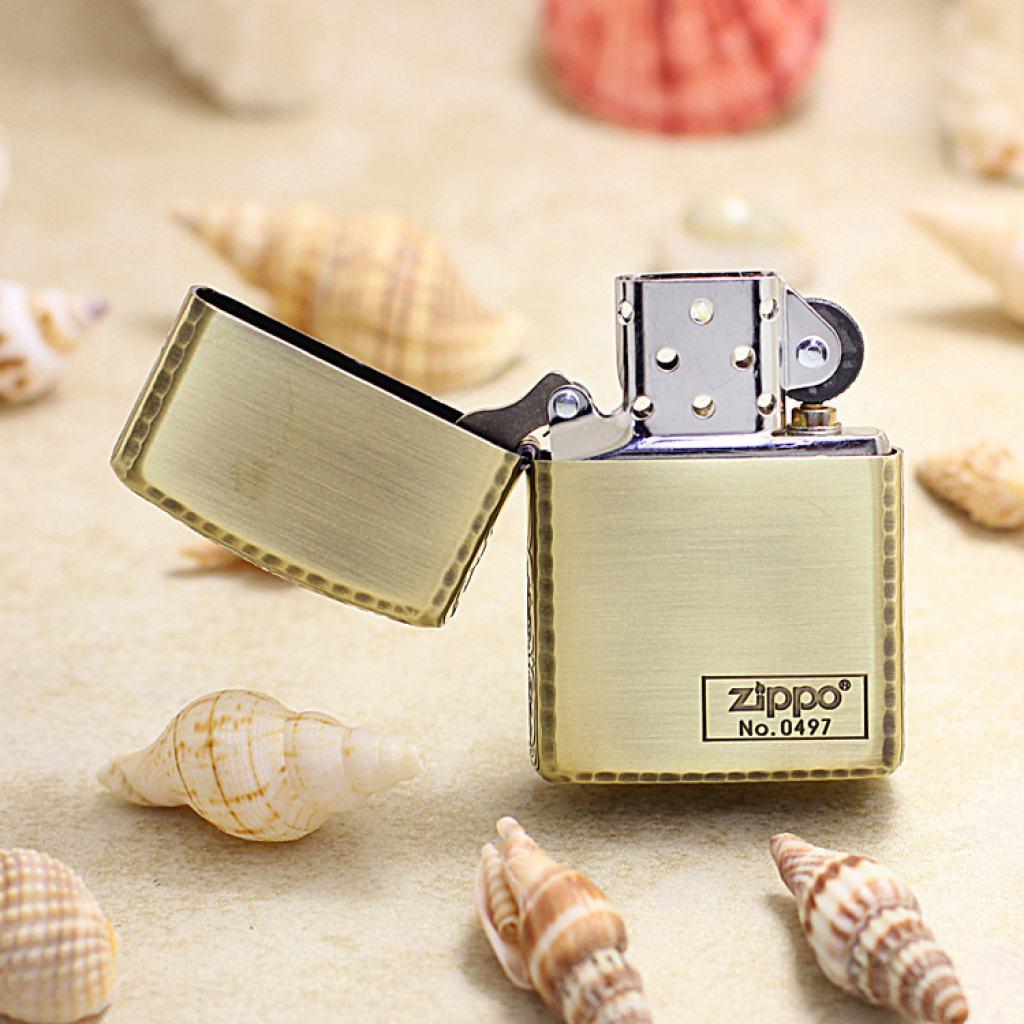 Zippo Chính Hãng Đồng Cổ Khắc Chữ Thập Quanh Viền Vỏ Dày Armor Giới Hạn