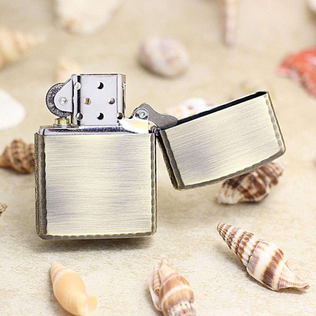 Zippo Chính Hãng Đồng Xanh Khắc Rồng Quanh Viền Vỏ Dày Armor Giới Hạn